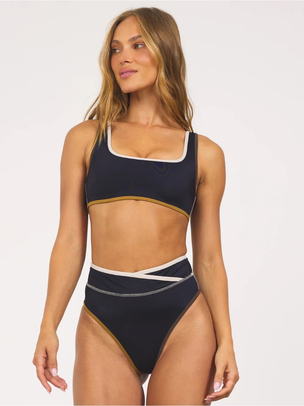 Noserider Surf Bikini Top in Seas of Sable Size M | NWT